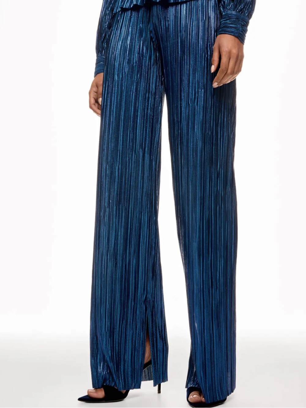 Sabina Musayev $230 MSRP The York Pant Blue Pleated Pants Size Small